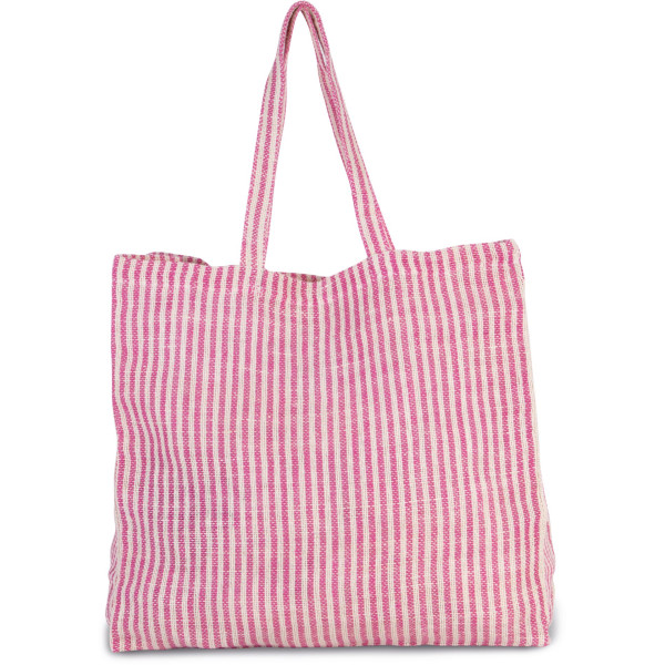 Sac shopping à rayures en juco personnalisable – Goodies entreprise événementiel et communication
