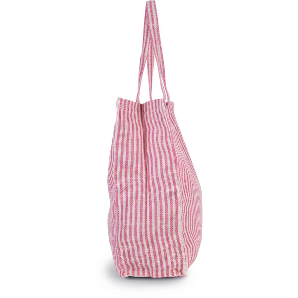 Sac shopping à rayures en juco personnalisable – Goodies entreprise événementiel et communication