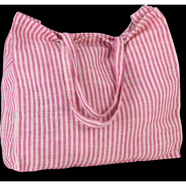 Sac shopping à rayures en juco personnalisable – Goodies entreprise événementiel et communication