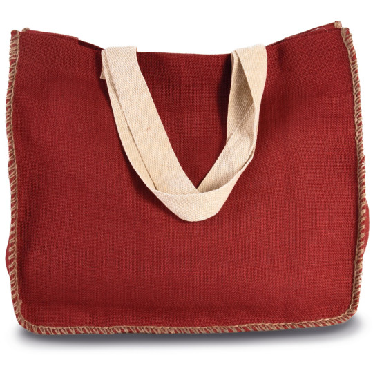 Sac en jute avec coutures contrastées personnalisable pour communication d’entreprise et événements professionnels