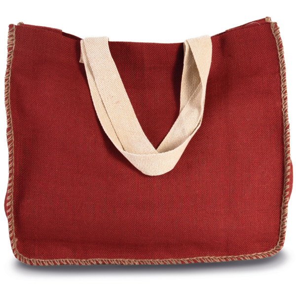Sac en jute avec coutures contrastées personnalisable pour communication d’entreprise et événements professionnels