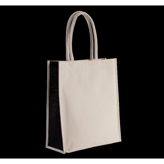 Sac cabas coton canvas et jute personnalisable avec anses écru 55 cm – Objet publicitaire B2B BCM Goodies