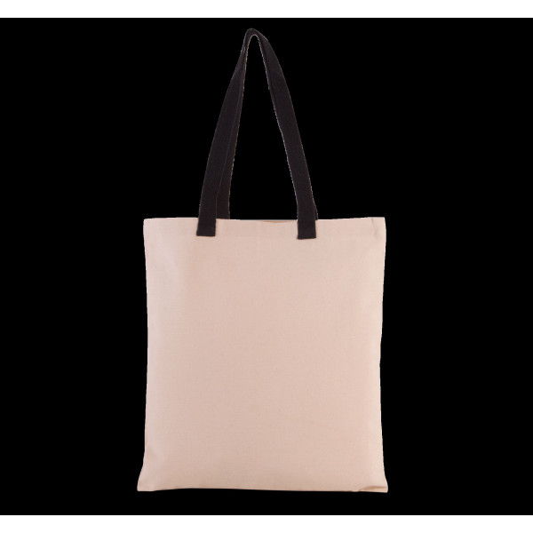 Sac shopping plat en toile avec poignées contrastées personnalisé pour entreprises - BCM Goodies