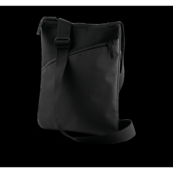 Sac bandoulière personnalisable pour tablette et documents en polyester 600D – Accessoire professionnel avec poche frontale et b