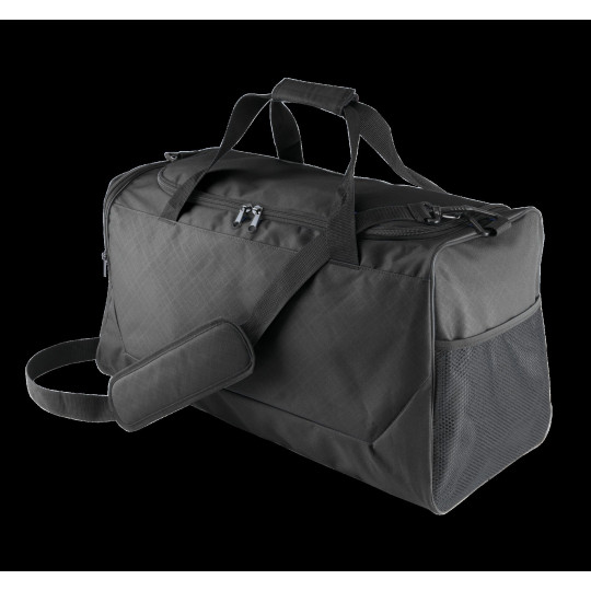 Sac de sport personnalisable en polyester 600D avec poches latérales et compartiment chaussures – Objet publicitaire pour entrep