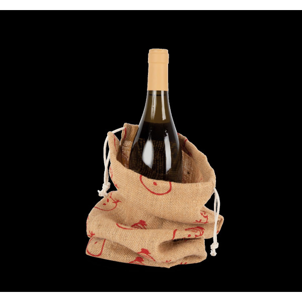 Porte-bouteille de Noël en jute personnalisable – Cadeau d’entreprise et objet publicitaire pour fêtes de fin d’année