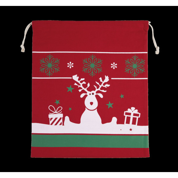 Sac avec cordon motifs de Noël en coton personnalisé pour communication B2B – BCM Goodies