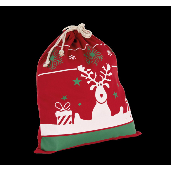 Sac avec cordon motifs de Noël en coton personnalisé pour communication B2B – BCM Goodies