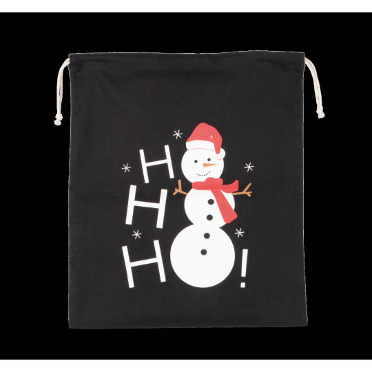 Sac coton à cordon motif bonhomme de neige personnalisé – Communication événementielle B2B | BCM Goodies