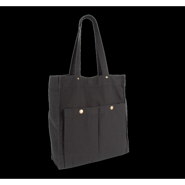 Sac à main à double poche frontale personnalisable – Cadeau d’affaires en coton délavé pour communication d’entreprise – BCM Goo
