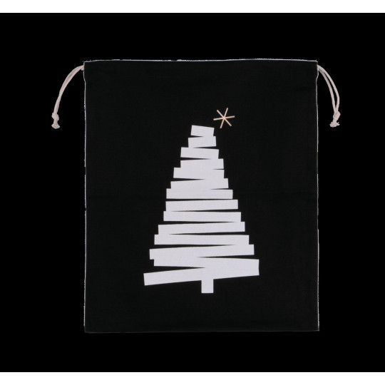 Sac coton à cordon motif sapin personnalisable pour entreprises – Objet promotionnel B2B BCM Goodies