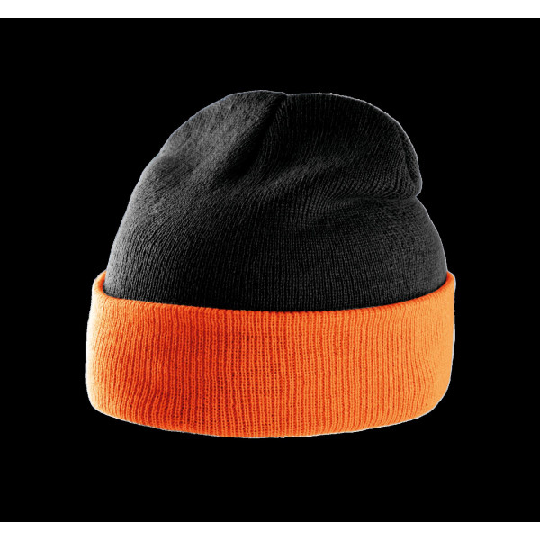 Bonnet bicolore avec revers personnalisable – Support textile de communication pour entreprises | BCM Goodies