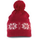 Bonnet de Noël tricoté motif étoiles personnalisable – Accessoire événementiel entreprise