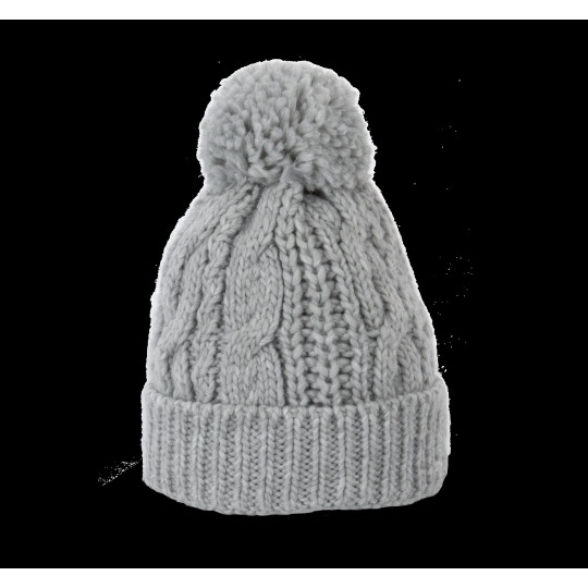 Bonnet en maille tricot personnalisable 100% acrylique avec motifs torsadés – Goodie d’entreprise pour communication et fidélisa