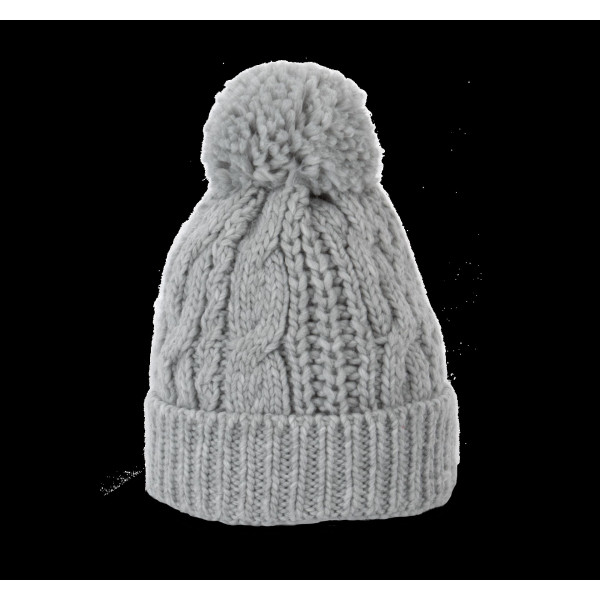 Bonnet en maille tricot personnalisable 100% acrylique avec motifs torsadés – Goodie d’entreprise pour communication et fidélisa
