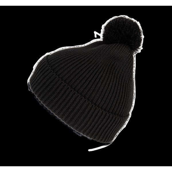 Bonnet avec pompon personnalisé en Polylana® certifié Impact Aware™ – Communication responsable entreprise