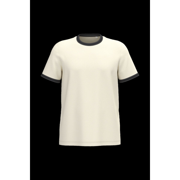 T-shirt ringer écoresponsable homme à bords contrastés effet délavé – Personnalisation textile B2B