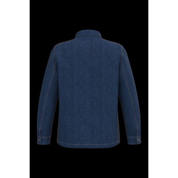 Veste en denim coton biologique à effet délavé avec poches plaquées et boutons recyclés – BCM Goodies