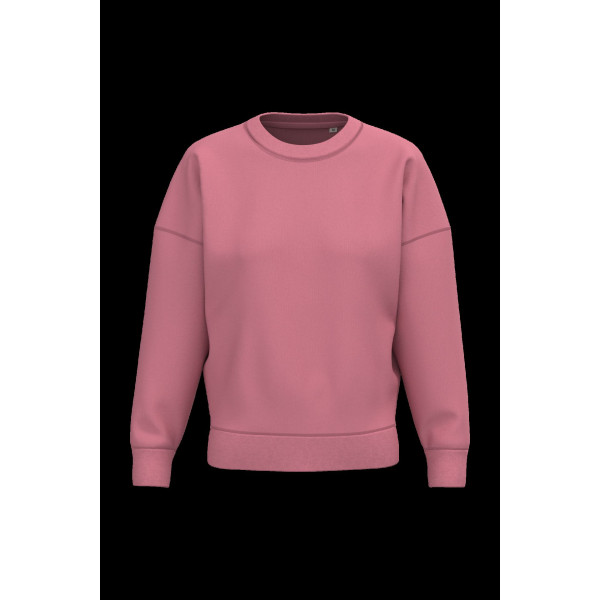 Sweat-shirt écoresponsable femme à col rond et épaules tombantes personnalisé pour entreprises – BCM Goodies