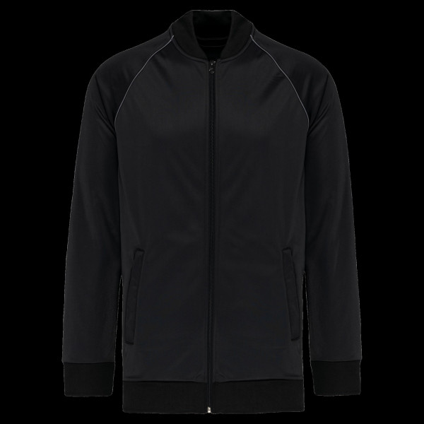 Veste de survêtement zippée unisexe personnalisable avec liseré – Objet publicitaire pour entreprises