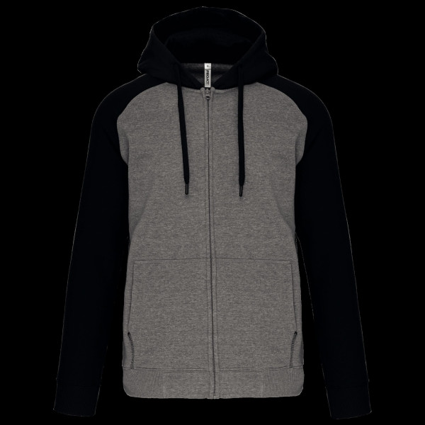 Veste molleton zippée capuche bicolore unisexe personnalisable pour entreprises - BCM Goodies
