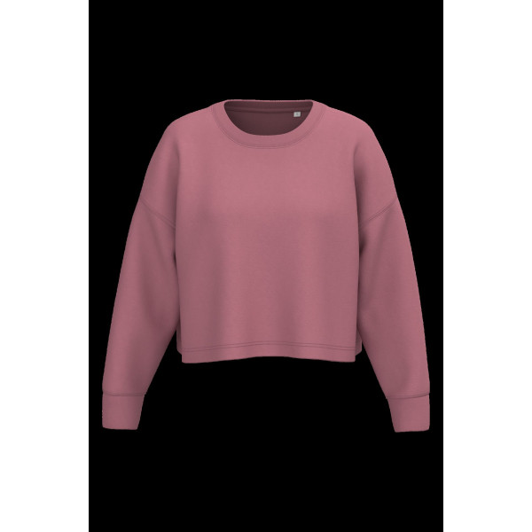 Sweat-shirt crop col rond femme personnalisable pour communication d'entreprise – BCM Goodies