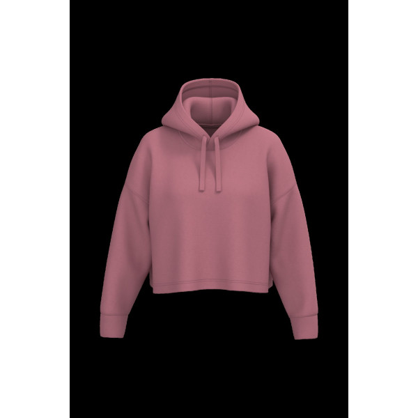 Sweat-shirt crop à capuche femme personnalisable – Support textile communication entreprise – BCM Goodies