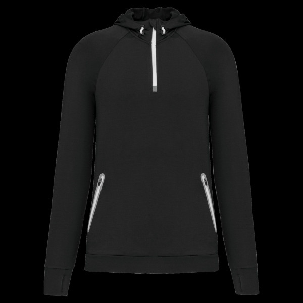 Sweat-shirt à capuche 1/4 zip sport unisexe personnalisable pour entreprises – BCM Goodies