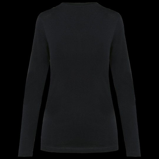 T-shirt femme personnalisable manches longues col V en coton Supima® – Textile entreprise BCM Goodies