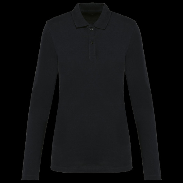 Polo Femme Manches Longues Supima® Personnalisable – Textile d’Entreprise pour Communication et Événementiel