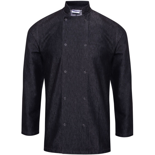 Veste denim chef cuisinier personnalisable pour communication d’entreprise – BCM Goodies