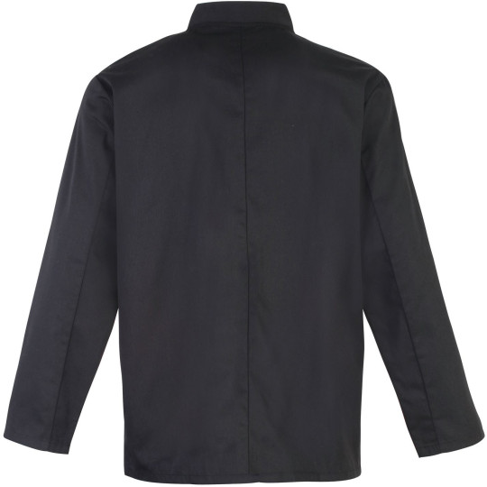 Veste de cuisine manches longues à boutons pression personnalisable – vêtement professionnel pour communication d’entreprise