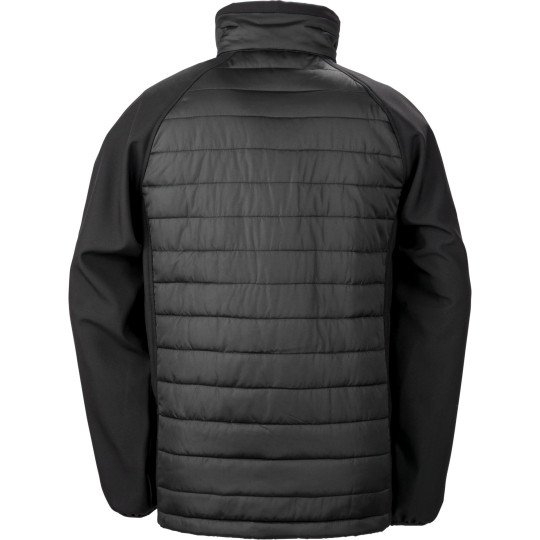 Veste softshell rembourrée recyclée black compass personnalisable – Textile professionnel pour communication d’entreprise – BCM 