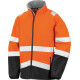 Veste softshell personnalisée haute visibilité avec bandes réfléchissantes, conforme EN ISO 20471, idéale pour communication d’e