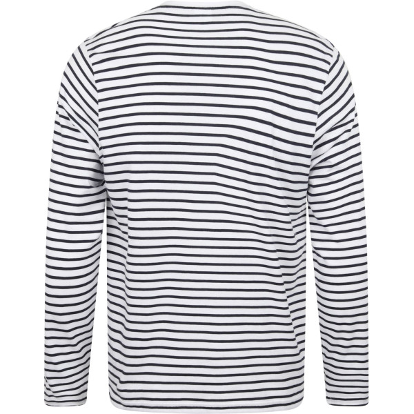 T-shirt rayé manches longues personnalisable en coton – Vêtement d’entreprise pour communication et fidélisation