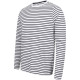 T-shirt rayé manches longues personnalisable en coton – Vêtement d’entreprise pour communication et fidélisation