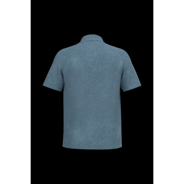 Polo écoresponsable en éponge homme personnalisable – Coton bio et polyester recyclé – Goodies d’entreprise