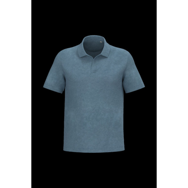 Polo écoresponsable en éponge homme personnalisable – Coton bio et polyester recyclé – Goodies d’entreprise