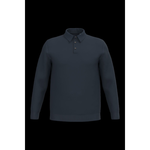 Polo écoresponsable manches longues homme 100% coton bio – Personnalisation textile entreprise