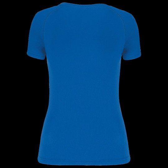 T-shirt de sport manches courtes col V femme personnalisé – Support textile communication entreprise
