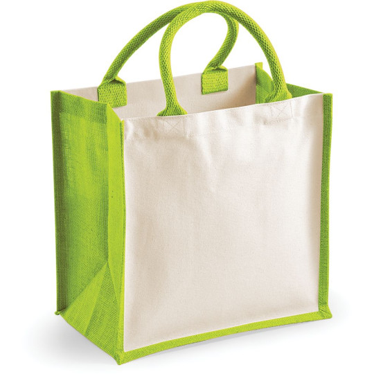 Sac cabas en jute personnalisable avec poignées coton 40 cm – Valorisation de marque pour entreprises et événements professionne