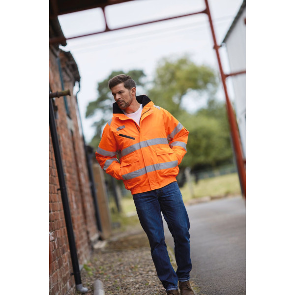 Veste haute visibilité personnalisable Hi-vis fontaine – Sécurité et visibilité pour professionnels – BCM Goodies