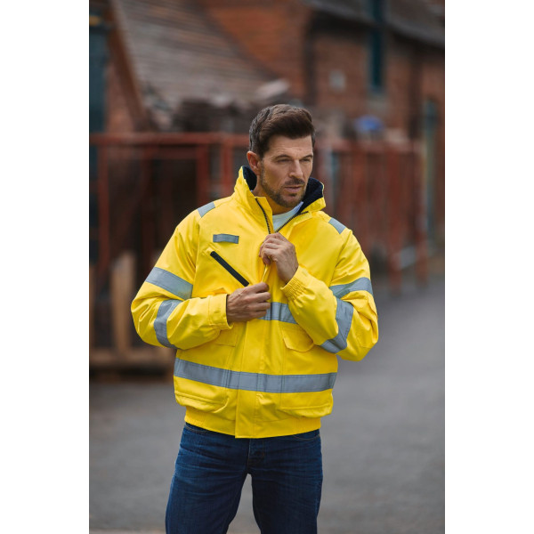 Veste haute visibilité personnalisable Hi-vis fontaine – Sécurité et visibilité pour professionnels – BCM Goodies