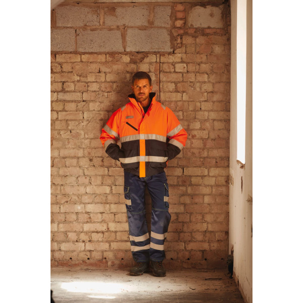 Veste haute visibilité personnalisable Hi-vis fontaine – Sécurité et visibilité pour professionnels – BCM Goodies