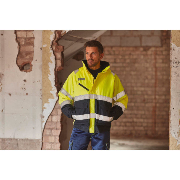 Veste haute visibilité personnalisable Hi-vis fontaine – Sécurité et visibilité pour professionnels – BCM Goodies