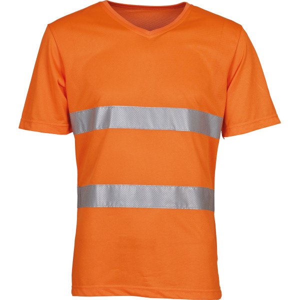 T-shirt col V haute visibilité Top Cool personnalisable – Sécurité, visibilité et conformité pour vos actions B2B