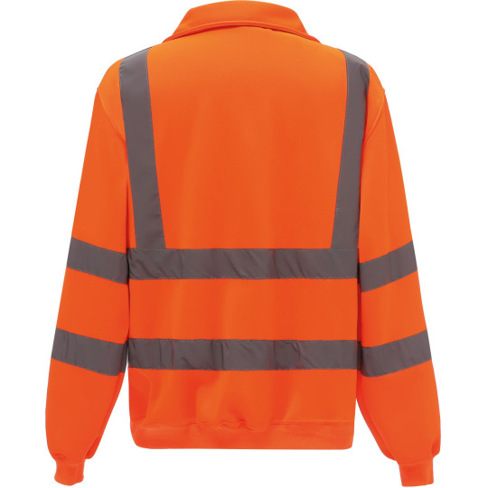 Sweat-shirt 1/4 zip haute visibilité personnalisable – Vêtement professionnel conforme EN ISO20471 – BCM Goodies