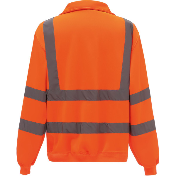 Sweat-shirt 1/4 zip haute visibilité personnalisable – Vêtement professionnel conforme EN ISO20471 – BCM Goodies