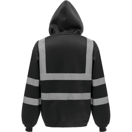 Sweat-shirt zippé capuche personnalisable haute visibilité pour entreprises – BCM Goodies