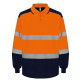 Polo bicolore manches longues haute visibilité EN ISO 20471 Classe 2 personnalisé pour entreprises – BCM Goodies
